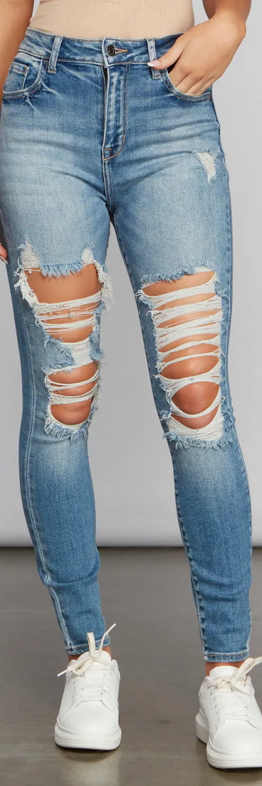 Girl Next Door Destructed Skinny Jeans