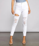 High-Rise Destructed Skinny Ankle Jeans