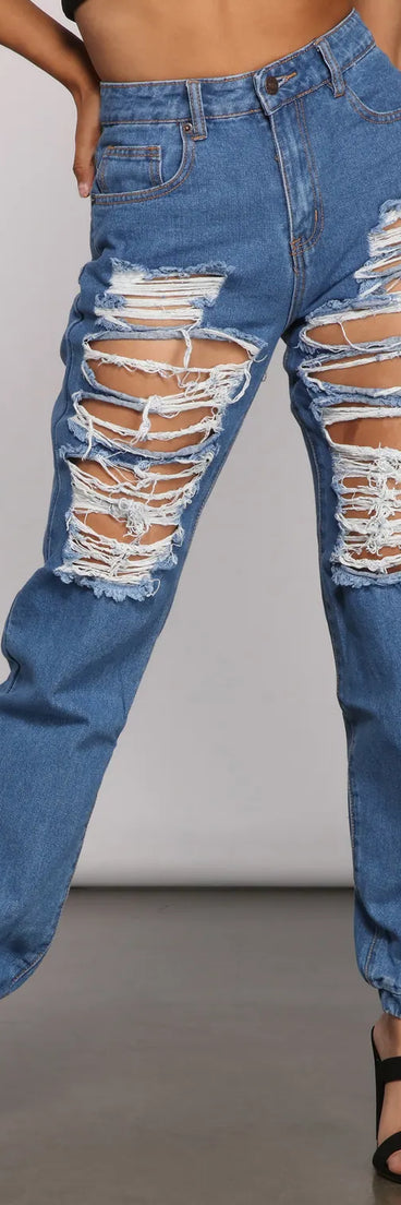 Effortlessly Chic High Rise Destructed Jogger