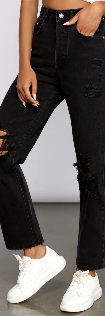 Extra High Rise Distressed Boyfriend Jeans