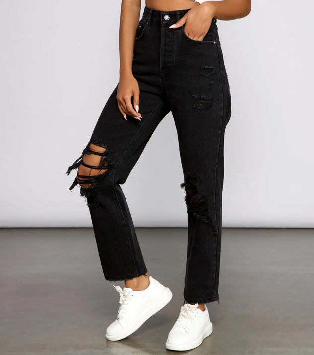 Extra High Rise Distressed Boyfriend Jeans