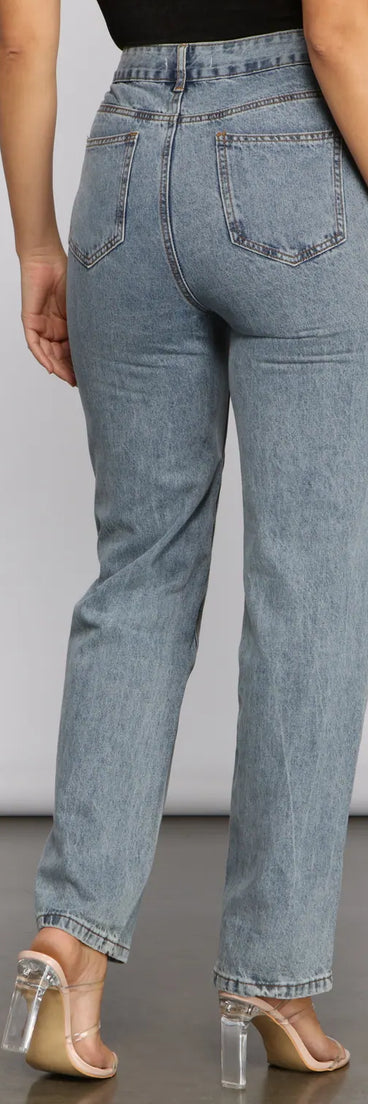 Trendy Asymmetrical High-Rise Boyfriend Jeans