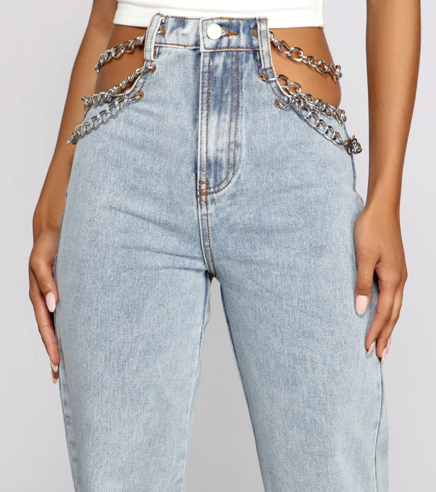 STARTEAM Chain Denim Jeans サイズ32(取り置き中) High-Rise Chic Chain Waist Boyfriend Jeans | Windsor