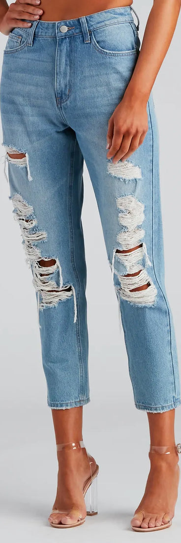 Ella Distressed Mom Jeans