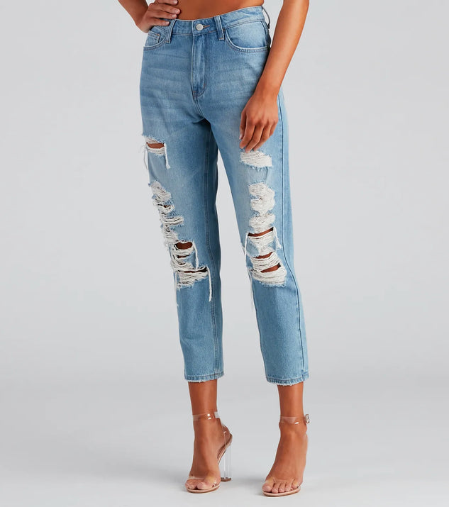 Ella Distressed Mom Jeans