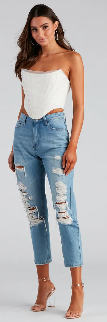 Ella Distressed Mom Jeans