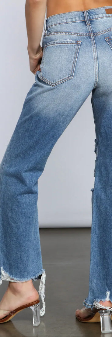 So The Drama High Rise Destructed Boyfriend Jeans