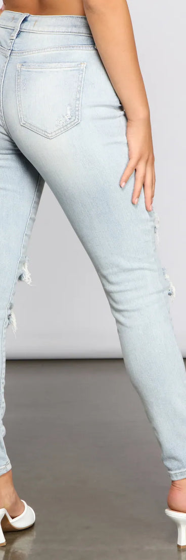 Jude Mid-Rise Destructed Skinny Jeans
