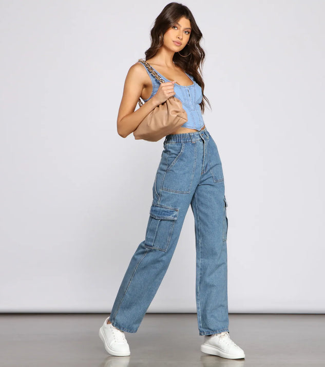 High-Rise Cargo Boyfriend Jeans | Windsor