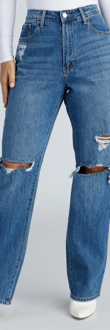 Classic Casual Distressed Boyfriend Jeans