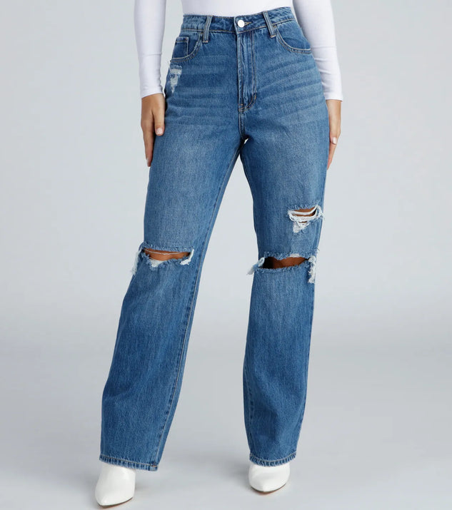 Classic Casual Distressed Boyfriend Jeans