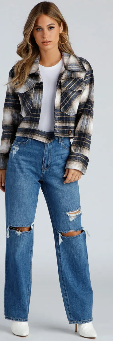 Classic Casual Distressed Boyfriend Jeans