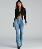 High-Rise Flared Straight-Leg Jeans