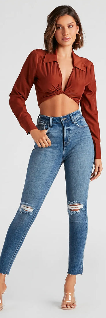 Taylor High Rise Skinny Distressed Jeans By Windsor Denim