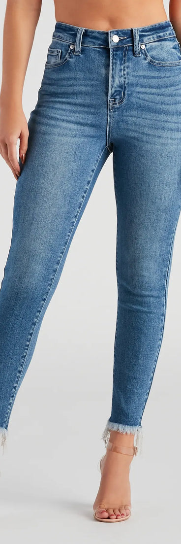 Harper Mid-Rise Frayed Skinny Jeans by Windsor Denim