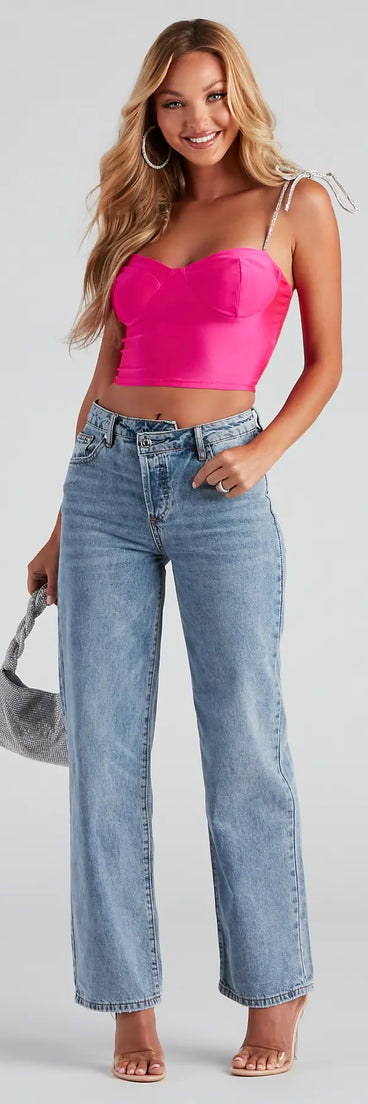 Mid Rise Straight Leg Denim Jeans
