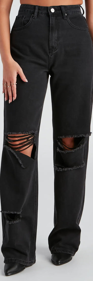 Effortless Edge Wide-Leg Denim Jeans