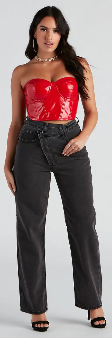 Stretch The Rules High Rise Straight Leg Denim Jeans