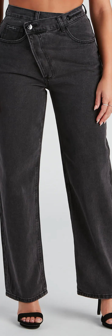 Stretch The Rules High Rise Straight Leg Denim Jeans