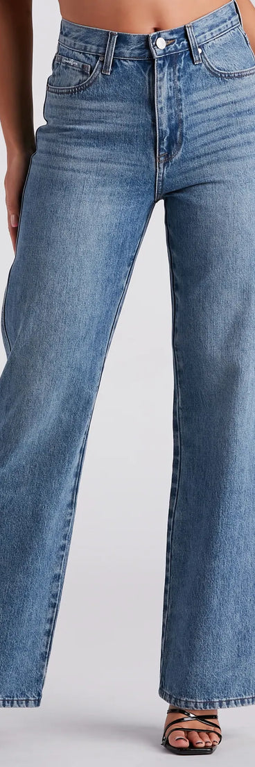 Low-Key Slay High Rise Wide Leg Slit Denim Jeans