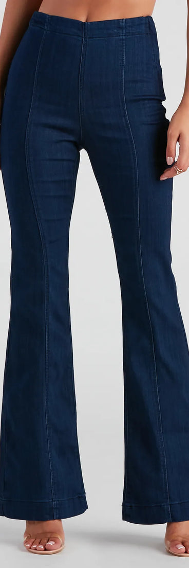 Slay In High-Rise Flare Denim Pants