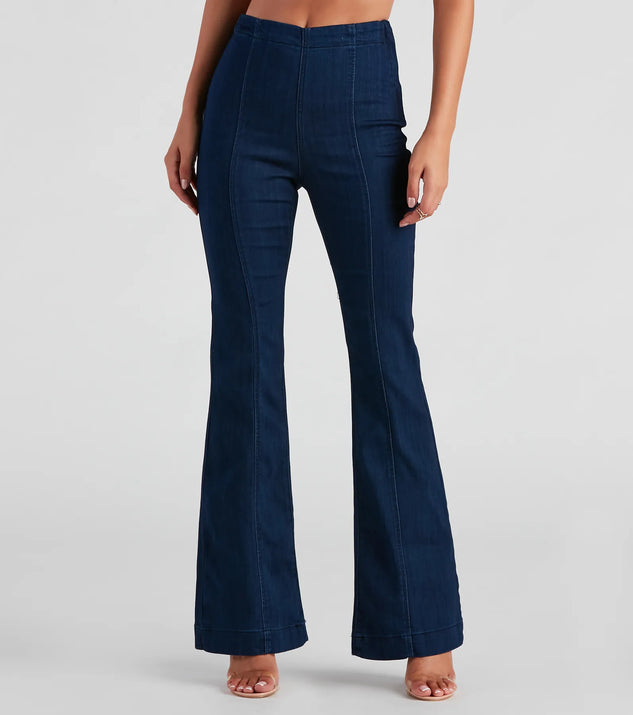 Slay In High-Rise Flare Denim Pants | Windsor