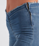 Totally Trendy Frayed Low-Rise Flare Jeans