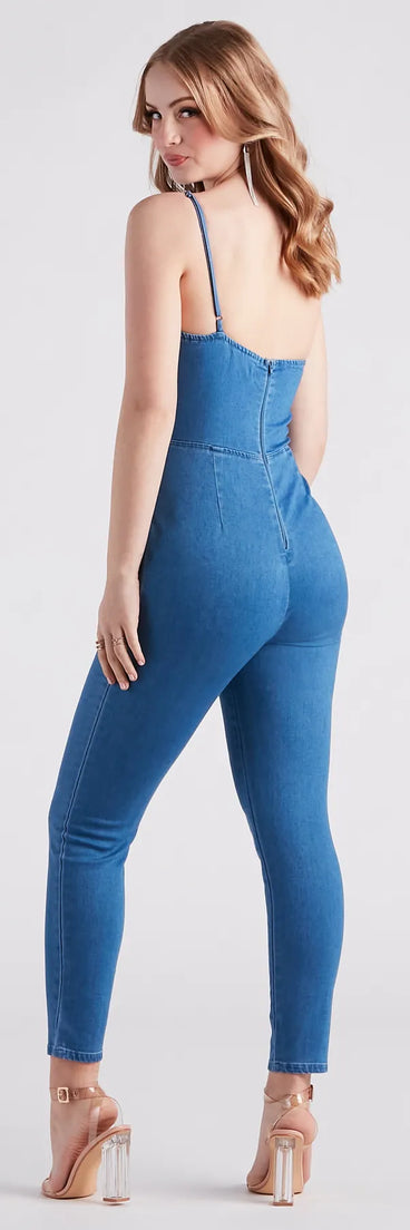 Retro Diva Denim Catsuit