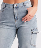 Straight To It High-Rise Cargo Denim Jeans