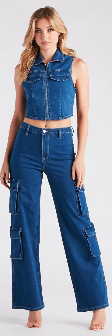 Cutie In Charge Wide Leg Denim Pants