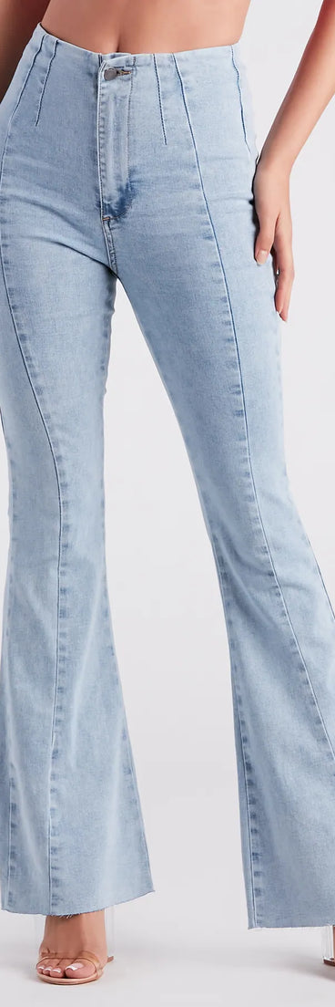 Cute Flare High Rise Denim Jeans