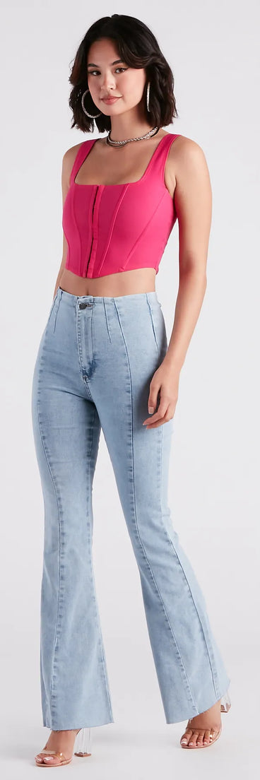 Cute Flare High Rise Denim Jeans