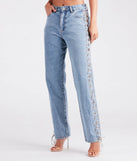 Glam Icon Rhinestone Lace-Up Jeans