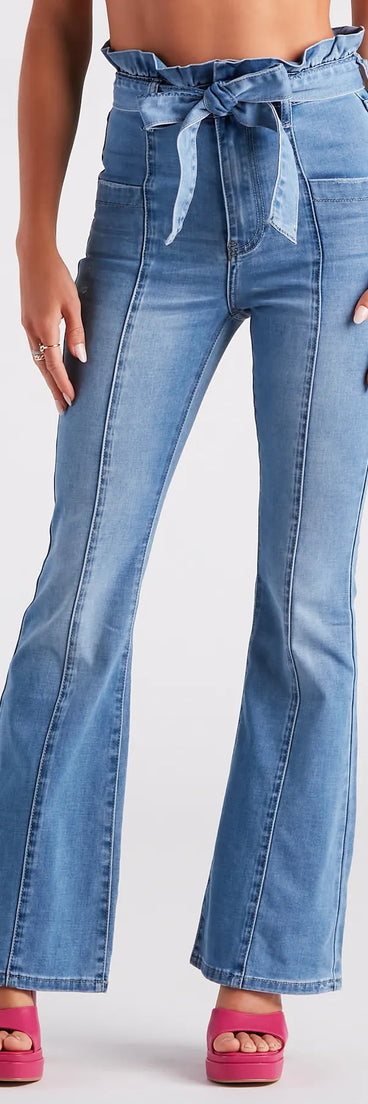 Pep Me Up Paperbag Flare Denim Jeans