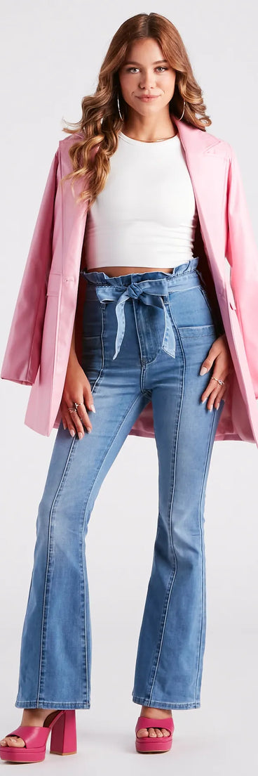 Pep Me Up Paperbag Flare Denim Jeans