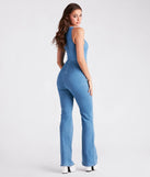 Retro Fab Flare-Leg Denim Jumpsuit