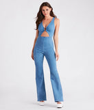 Retro Fab Flare-Leg Denim Jumpsuit