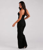 Entice The Night Plunge Neck Denim Jumpsuit