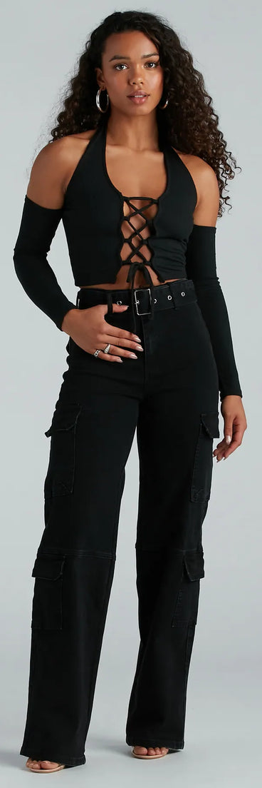 Especially Cool High-Rise Belted Cargo Denim Jeans