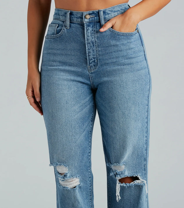 Perfect Pair High-Rise Destructed Straight-Leg Jeans | Windsor