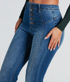 All Buttoned Up High-Rise Flare Denim Jeans