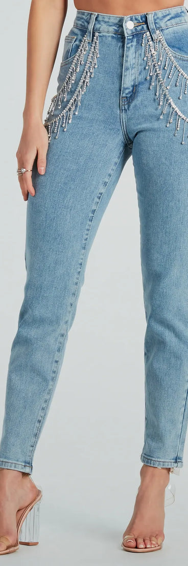 Big Time Sparkle Rhinestone Skinny Denim Jeans
