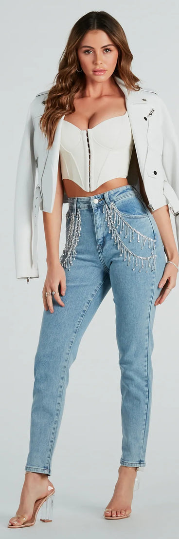 Big Time Sparkle Rhinestone Skinny Denim Jeans