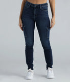 Keep It Real High-Rise Cargo Denim Skinny Jeans