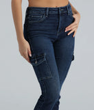 Keep It Real High-Rise Cargo Denim Skinny Jeans