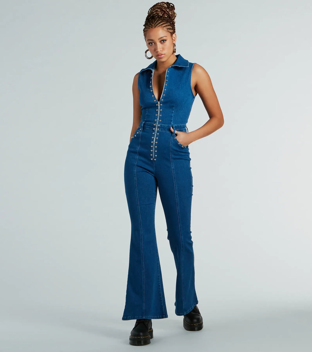 Retro Fall Print Relaxed Fit Jumpsuit