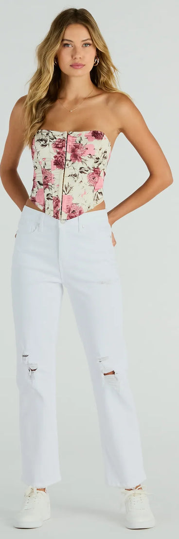 Fresh Vibe High-Rise Destructed Straight-Leg Jeans by Windsor Denim