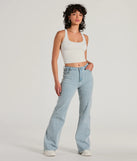 Refresh your fall closet with stylish women's pants like the Beaming Perfection Faux Pearl Bootcut Denim Jeans in a sleek fabric and a pant leg style that makes your look unique.