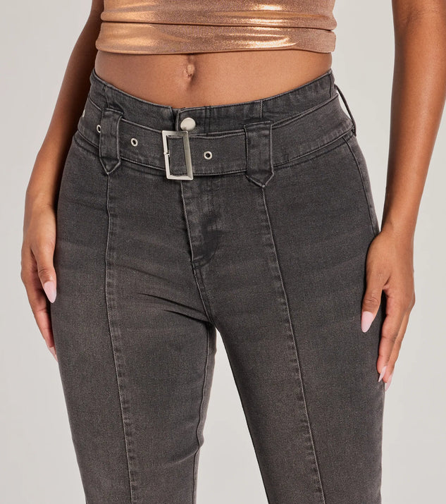 Cool-Girl Era Belted Flare-Leg Jeans | Windsor