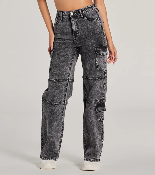 Cool Captured High Rise Cargo Denim Jeans | Windsor